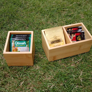Divisor de bambú y organizador para bolsa de té, café, sal, azúcar, etc.